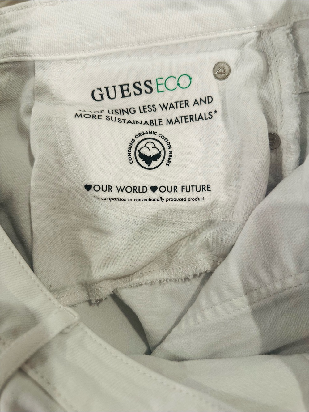 Classic GUESS White Wide-Leg Women’s Ankle Cropped Jeans Size 31 - Picture 7 of 8